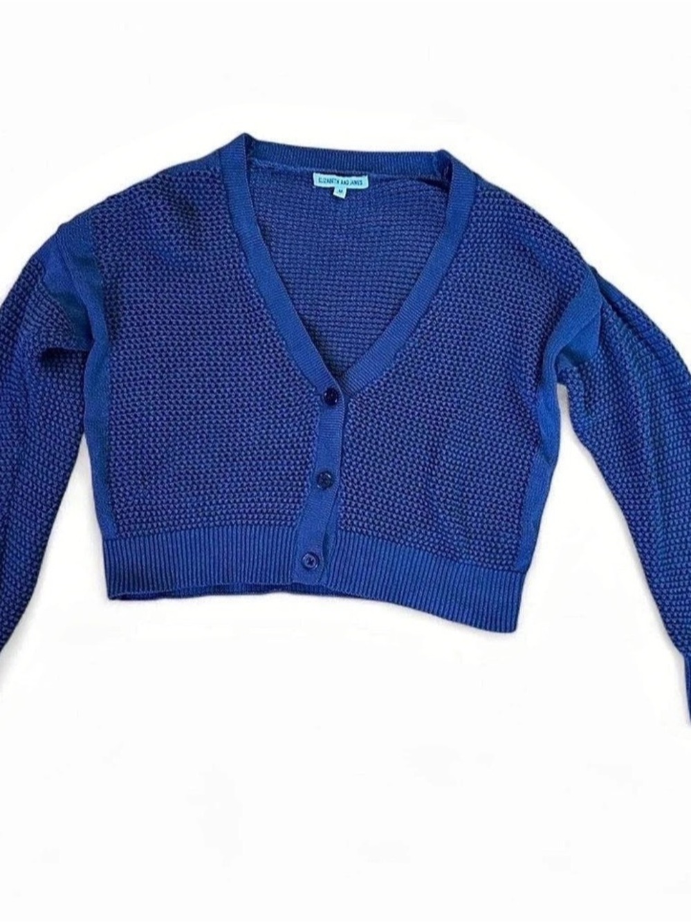 Elizabeth and James V-Neck Cardigan in Blue Size Medium Like New